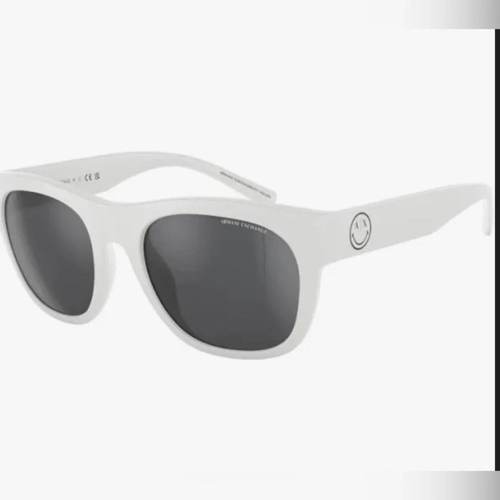 Armani Exchange Man Matte White Frame Grey Mirror Silver Lenses Sunglasses new‎